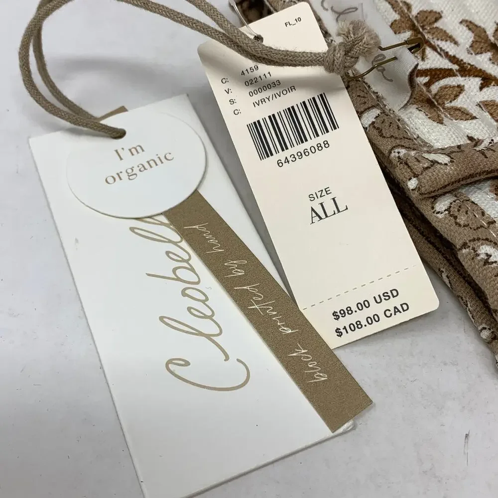 Anthropologie Cleobella Jewelry Holder Or Clutch Organic Cotton Brown White NEW
